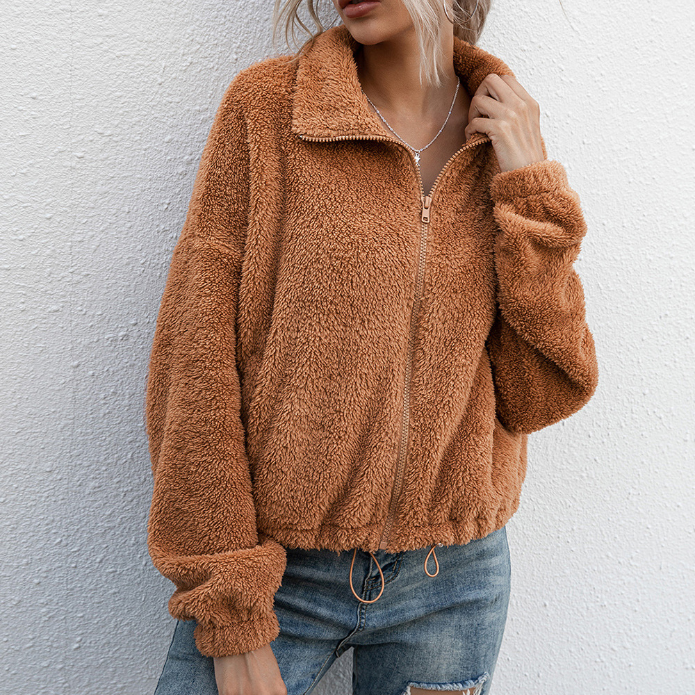 Women's plush fur jacket