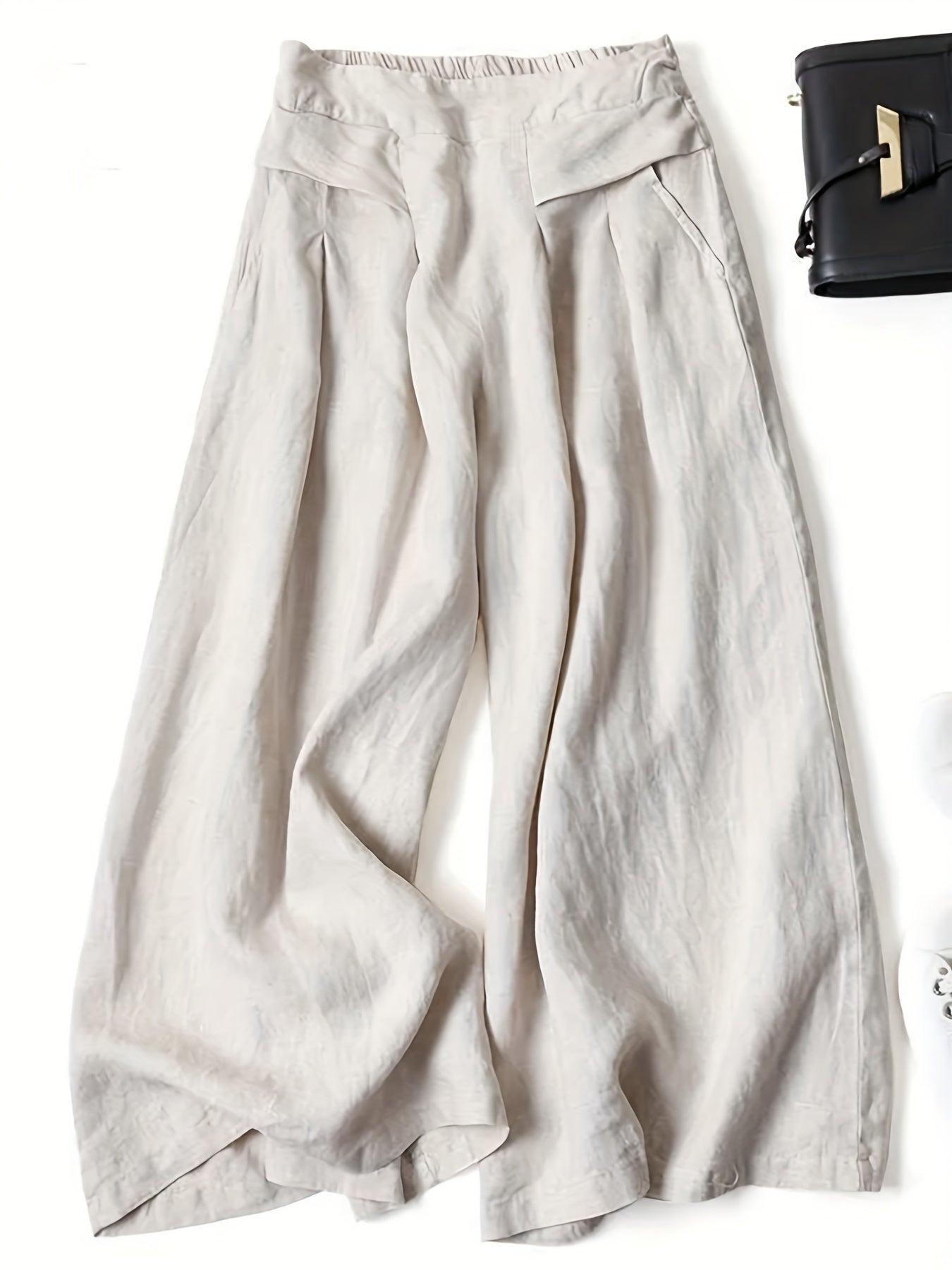 Women's wide-leg skirt pants with loose high waist