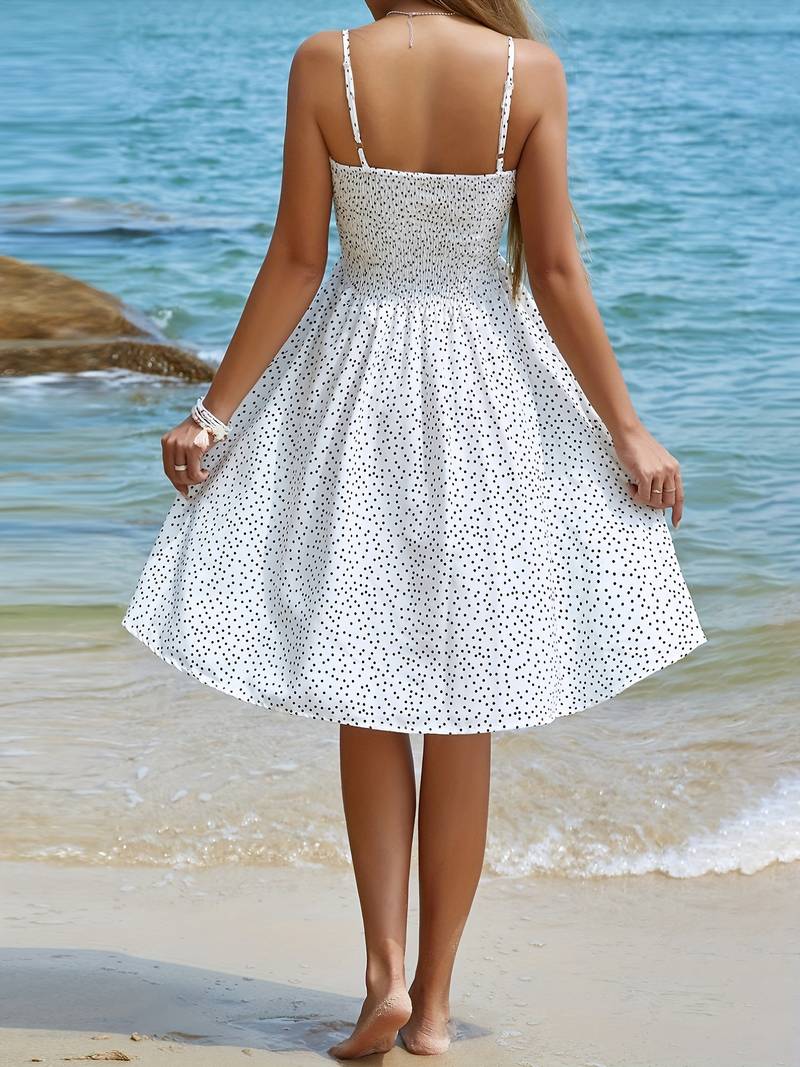 Polka Dot Smocked Bodice Sundress