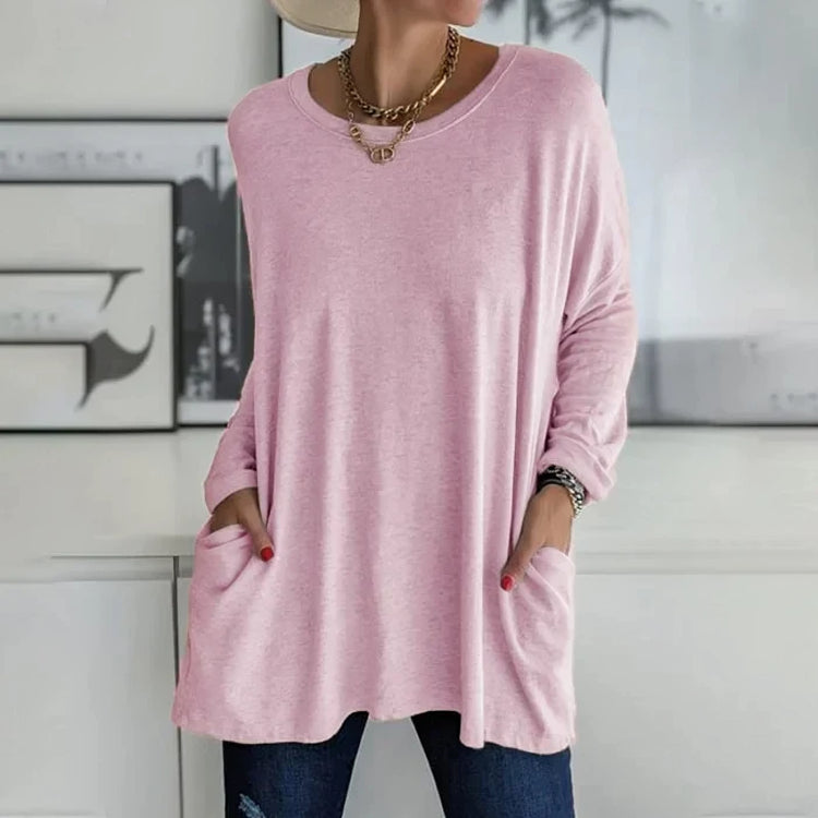 Women's loose casual sweater with long sleeves