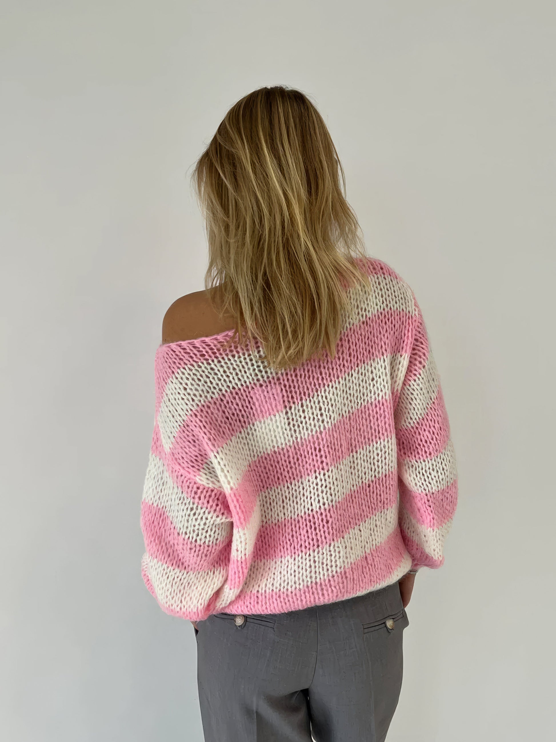 Knitted Wool Blend Crewneck Sweater