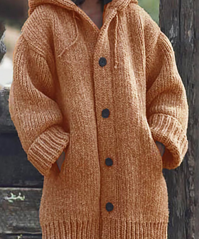 Women's hooded sweater cardigan