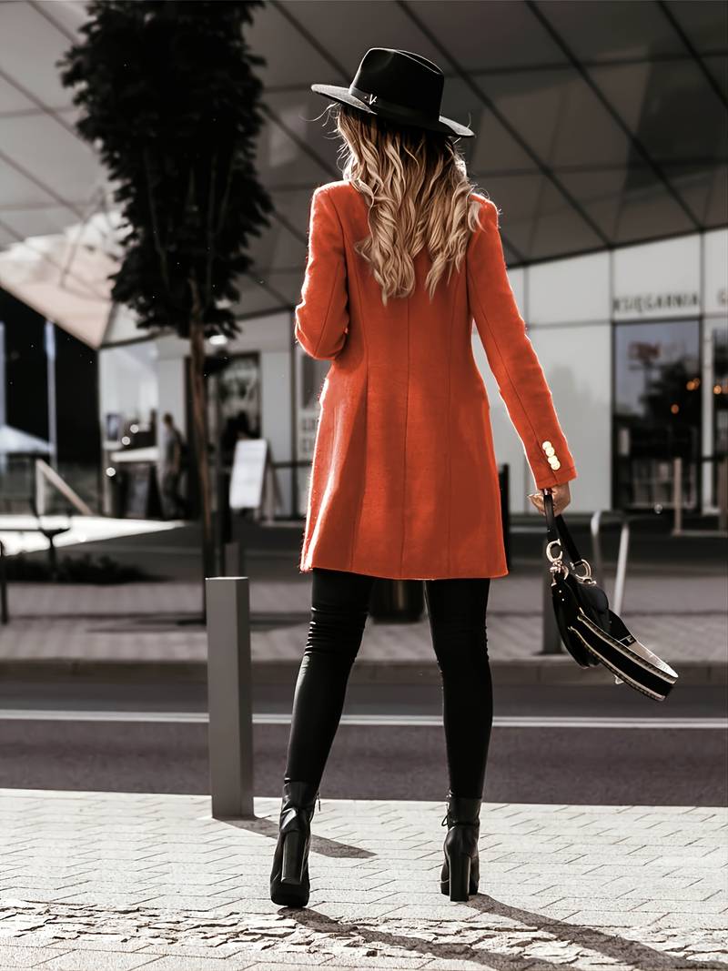 Women's winter suit collar long sleeve coat