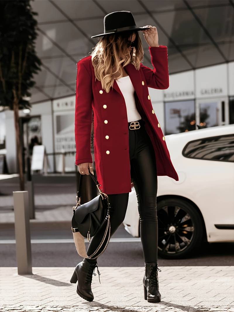 Women's winter suit collar long sleeve coat