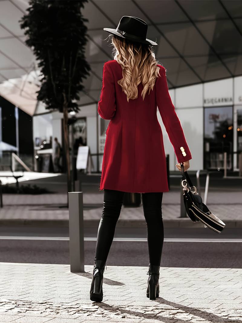 Women's winter suit collar long sleeve coat