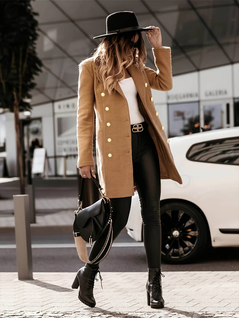 Women's winter suit collar long sleeve coat