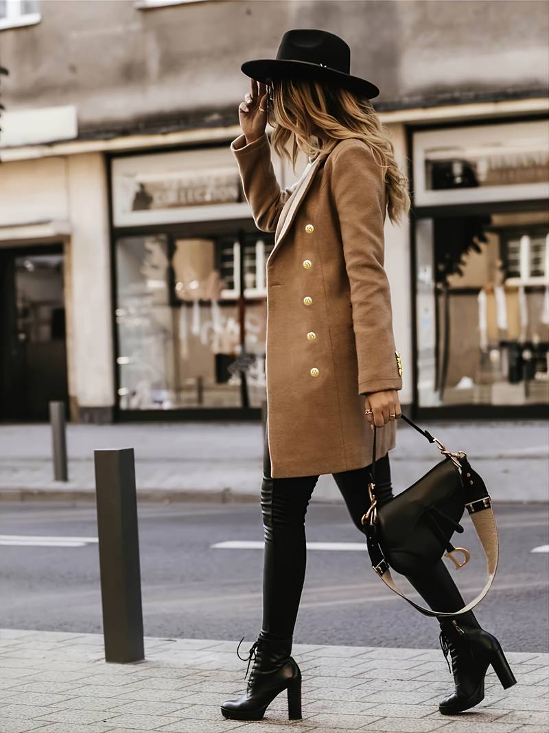 Women's winter suit collar long sleeve coat