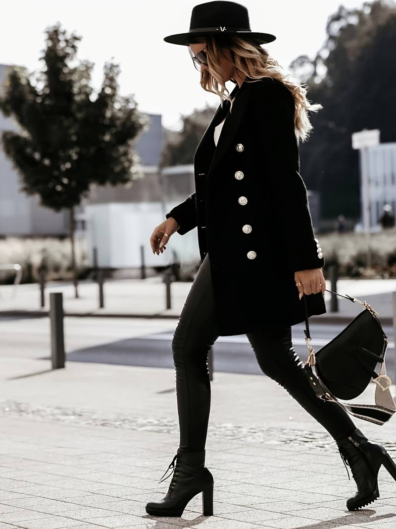 Women's winter suit collar long sleeve coat