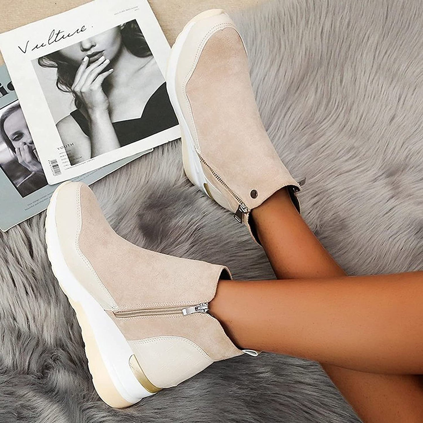 Women's fashionable wedge ankle boots