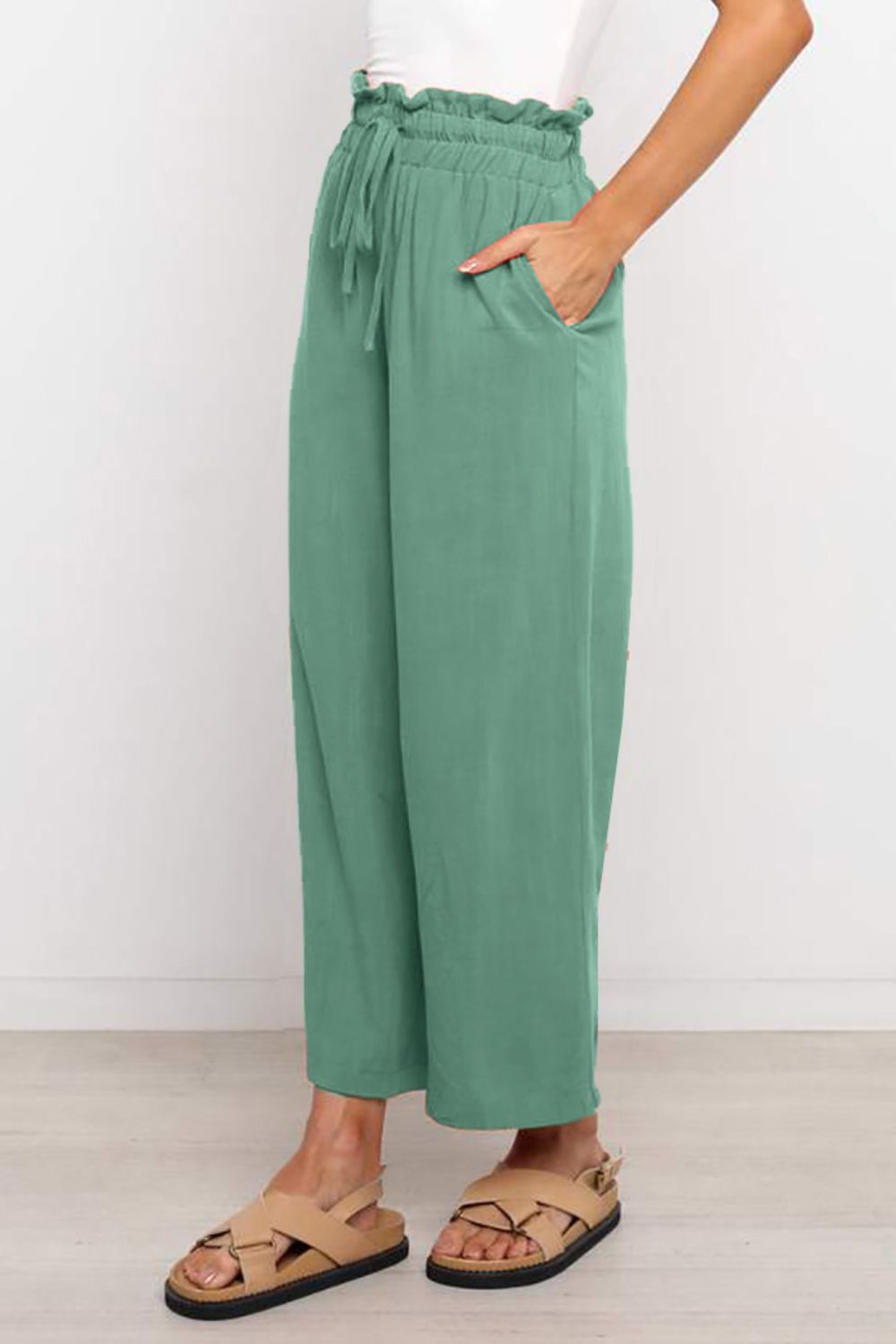 Lizandra - drawstring waist wide-leg pants