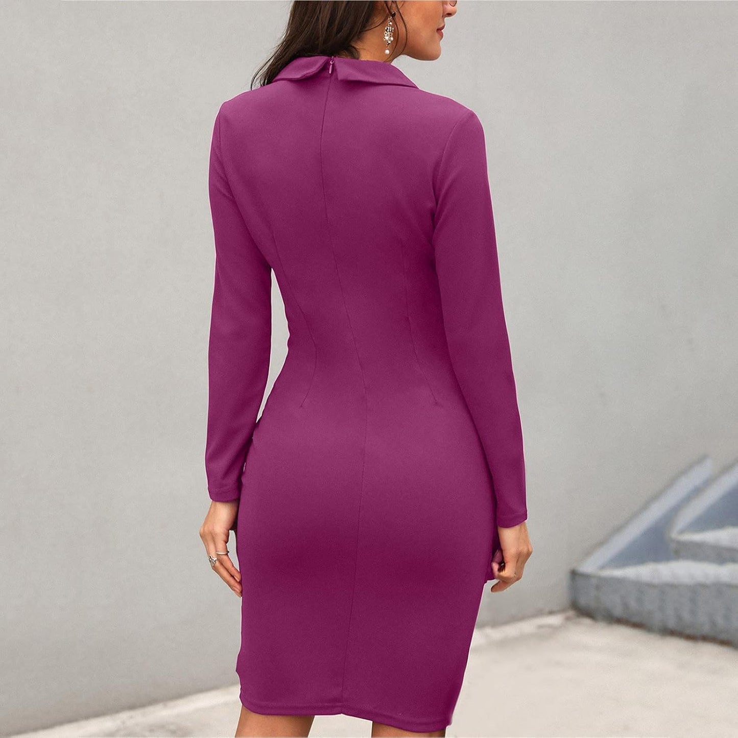 Women's Button-Down Blazer Dress – Slim Fit Elegant Style
