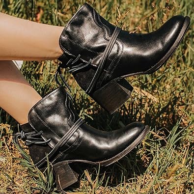 Strappy Thick Heel Low Boots