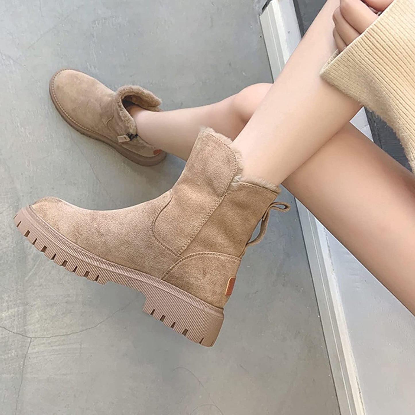 Women's snow fur-lined boots