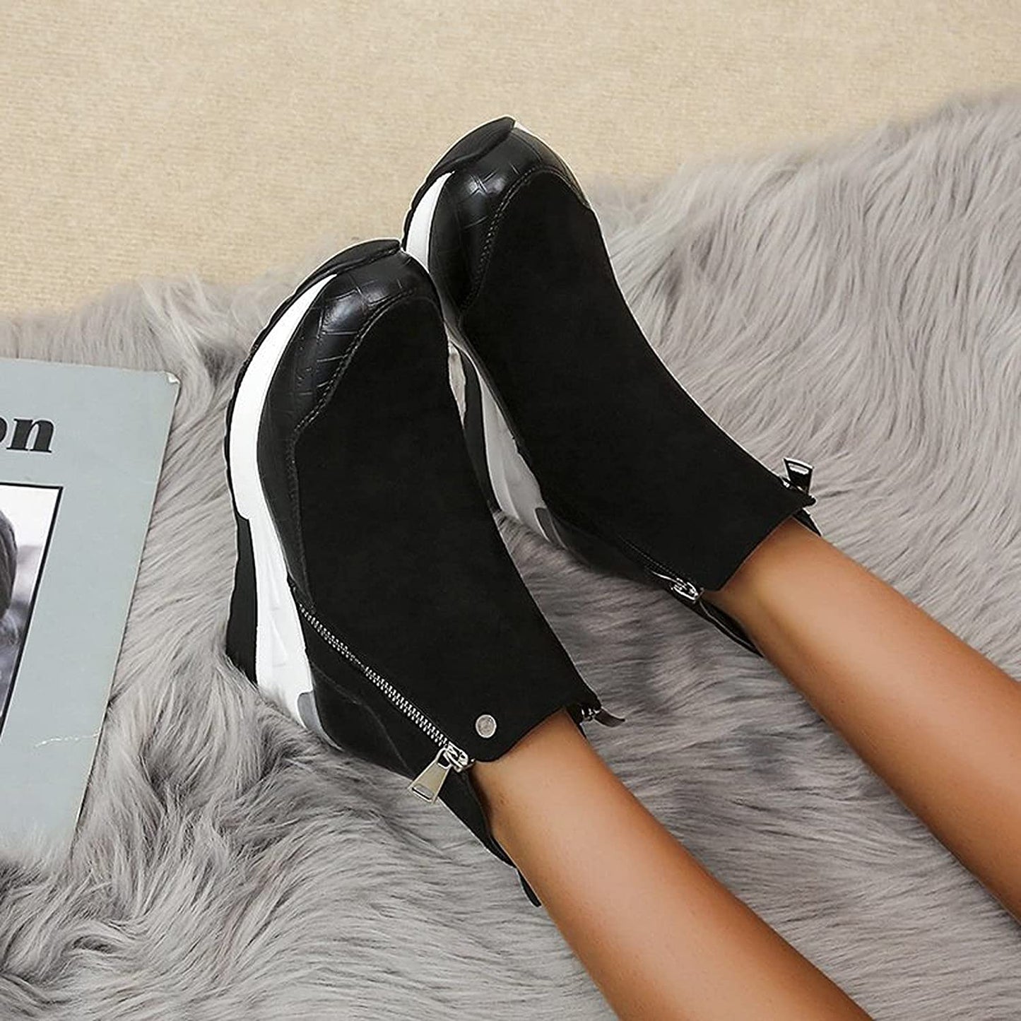 Women's fashionable wedge ankle boots