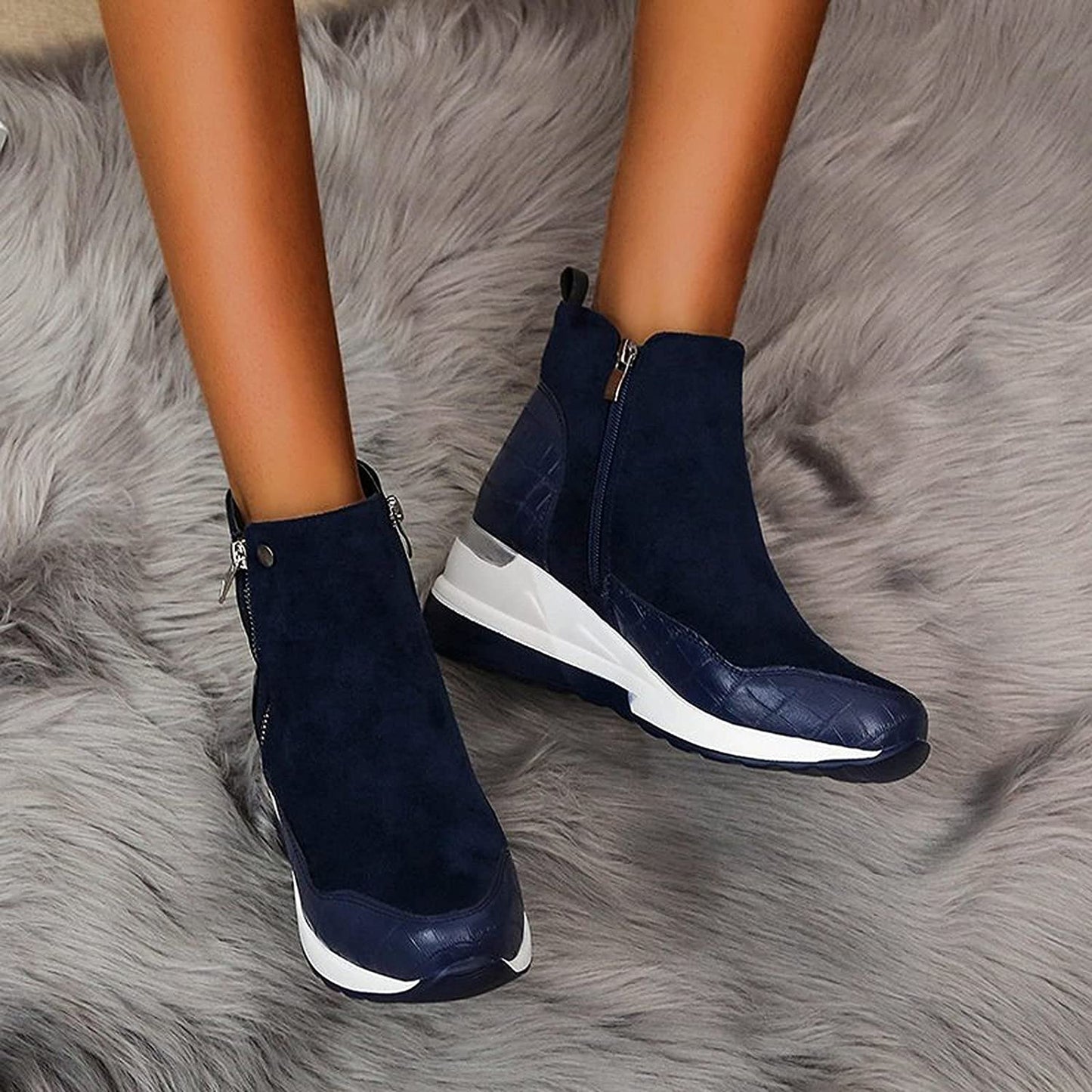 Women's fashionable wedge ankle boots