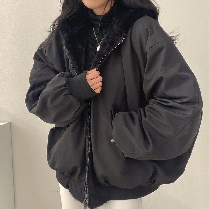 Women's hooded jacket with zip