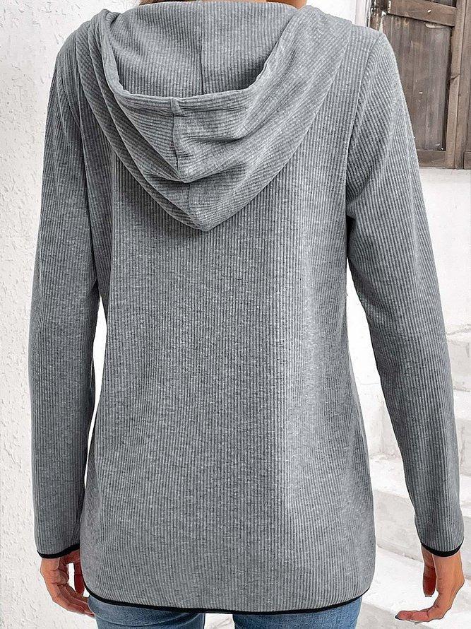 Women's gray half-zippered sweater