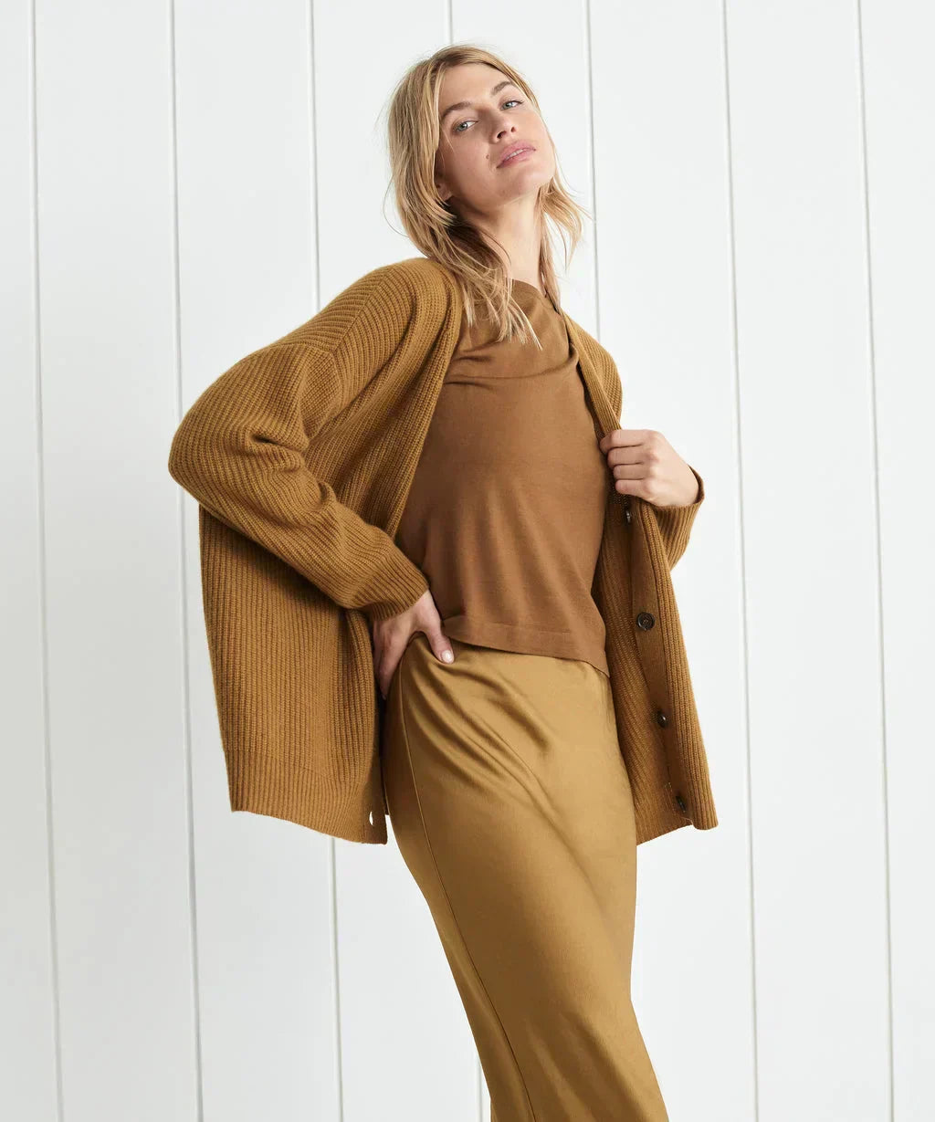 Women's thin knit button-down v-neck cardigan