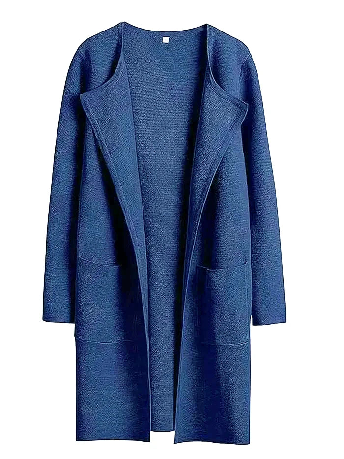 Women's versatile casual lapel midi coat