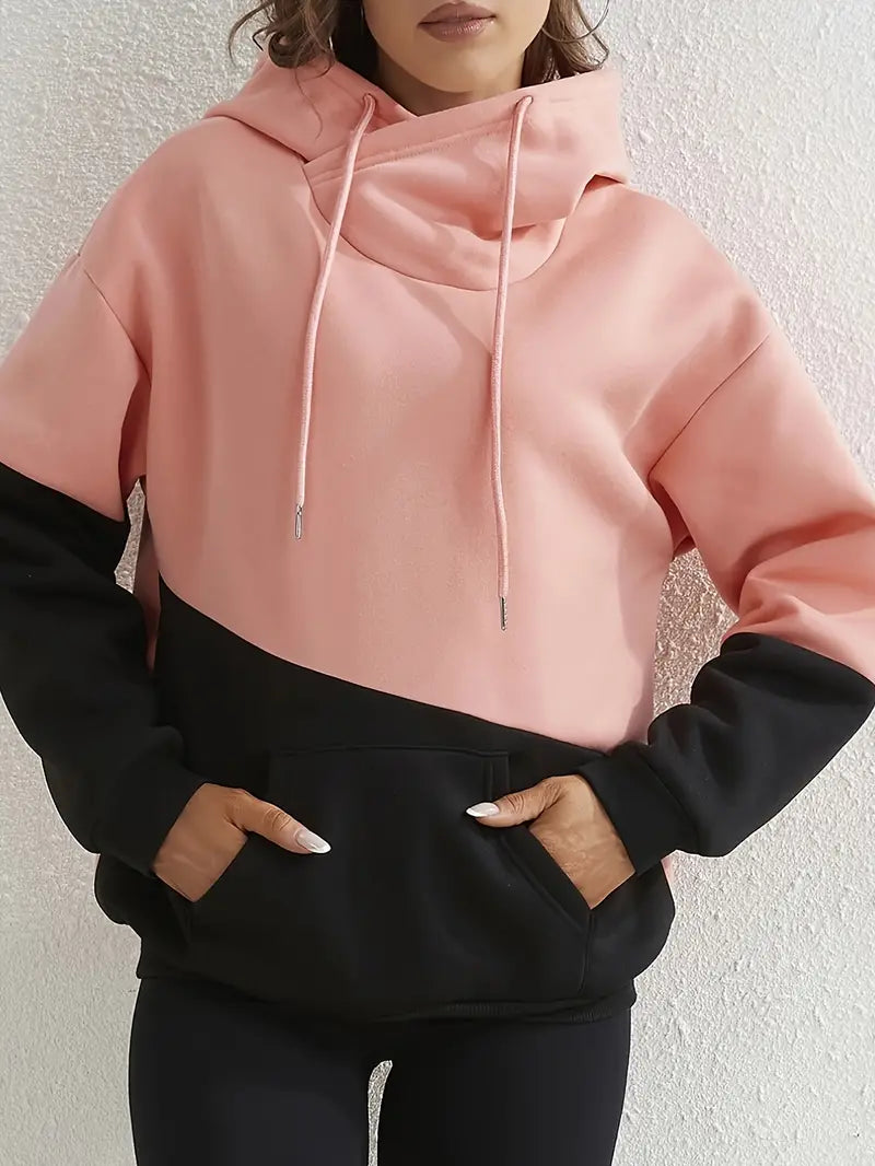 Women's color block hoodie