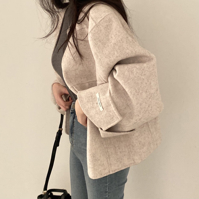 Women's vintage chic v-neck loose jacket