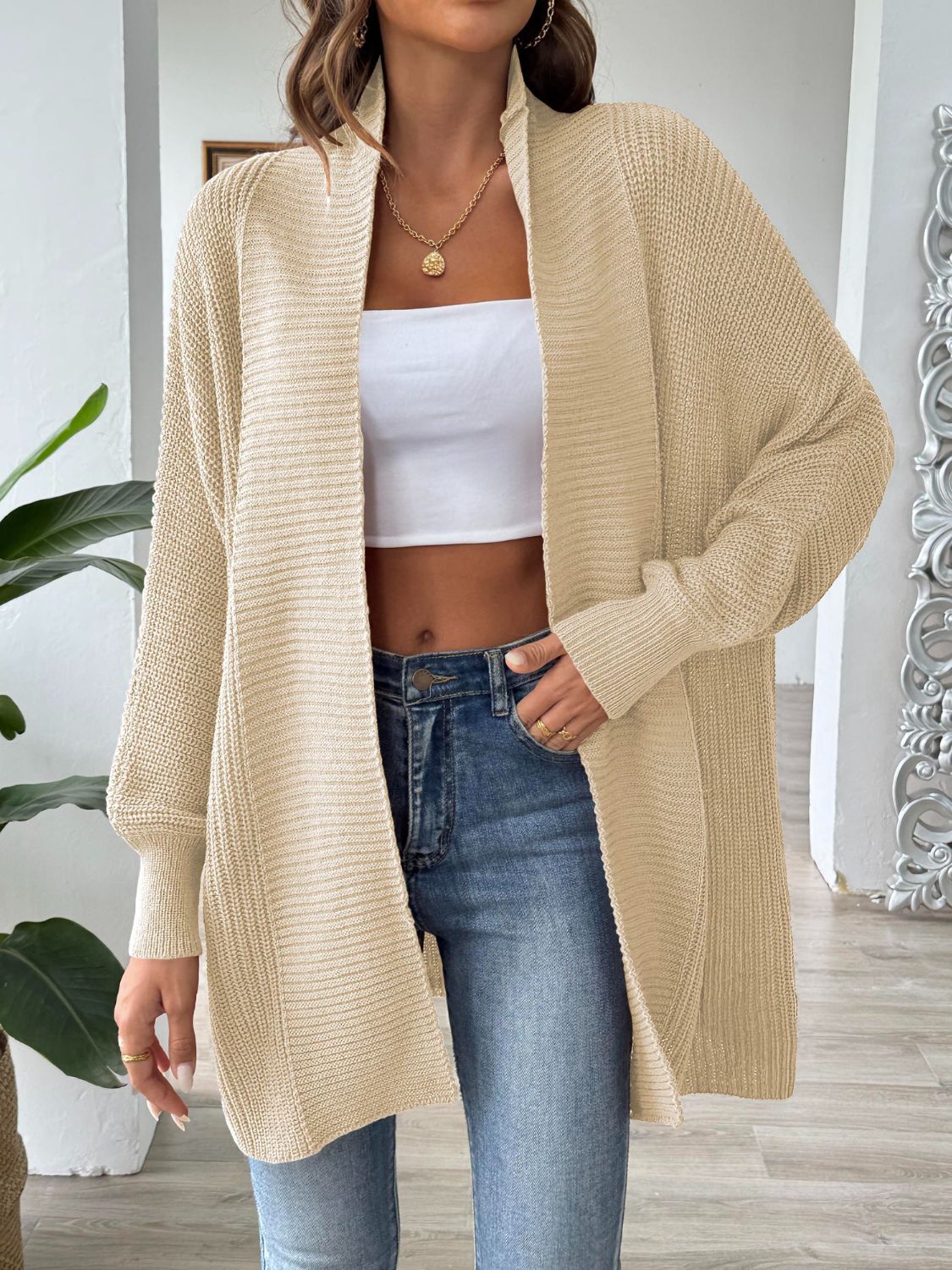 Women's stylish cardigan with open front