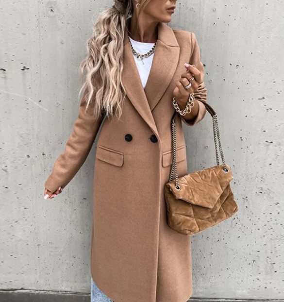 Marina - single-breasted long trench coat