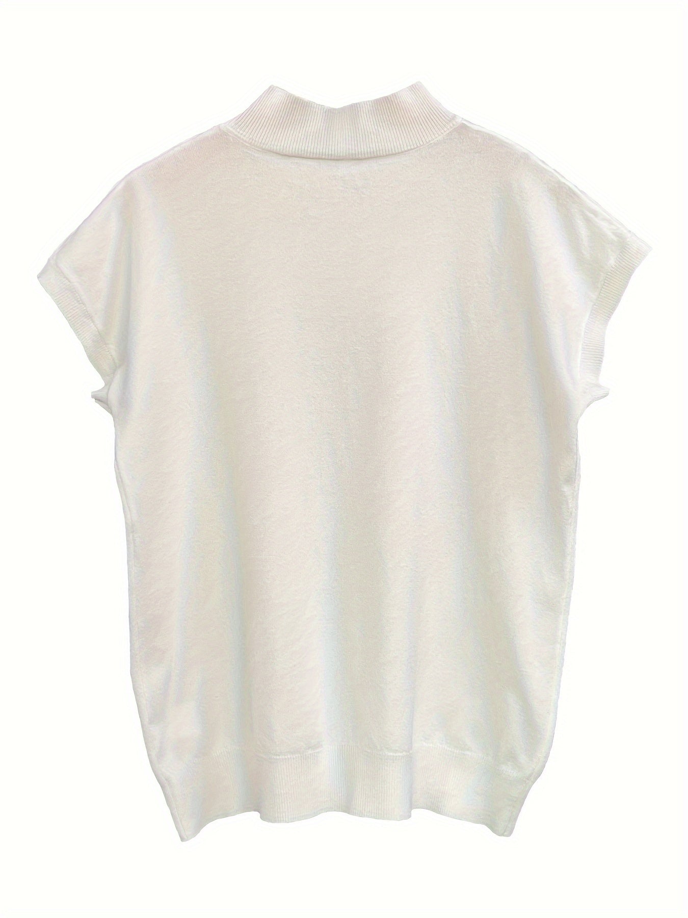 Sleeveless high-neck knit top with a fitted design for women
