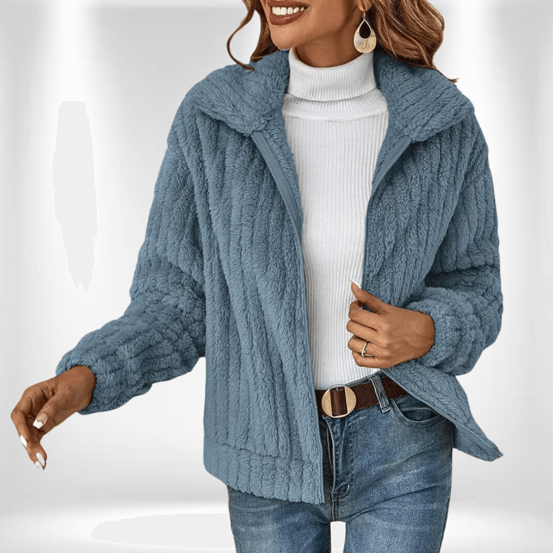 Women's long sleeve winter Jacket with zipper closure