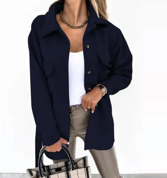 Lexie - lapel single-breasted loose jacket