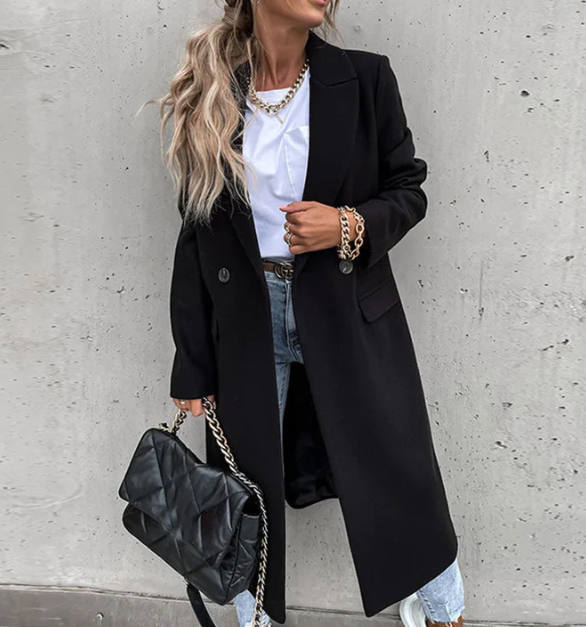 Marina - single-breasted long trench coat