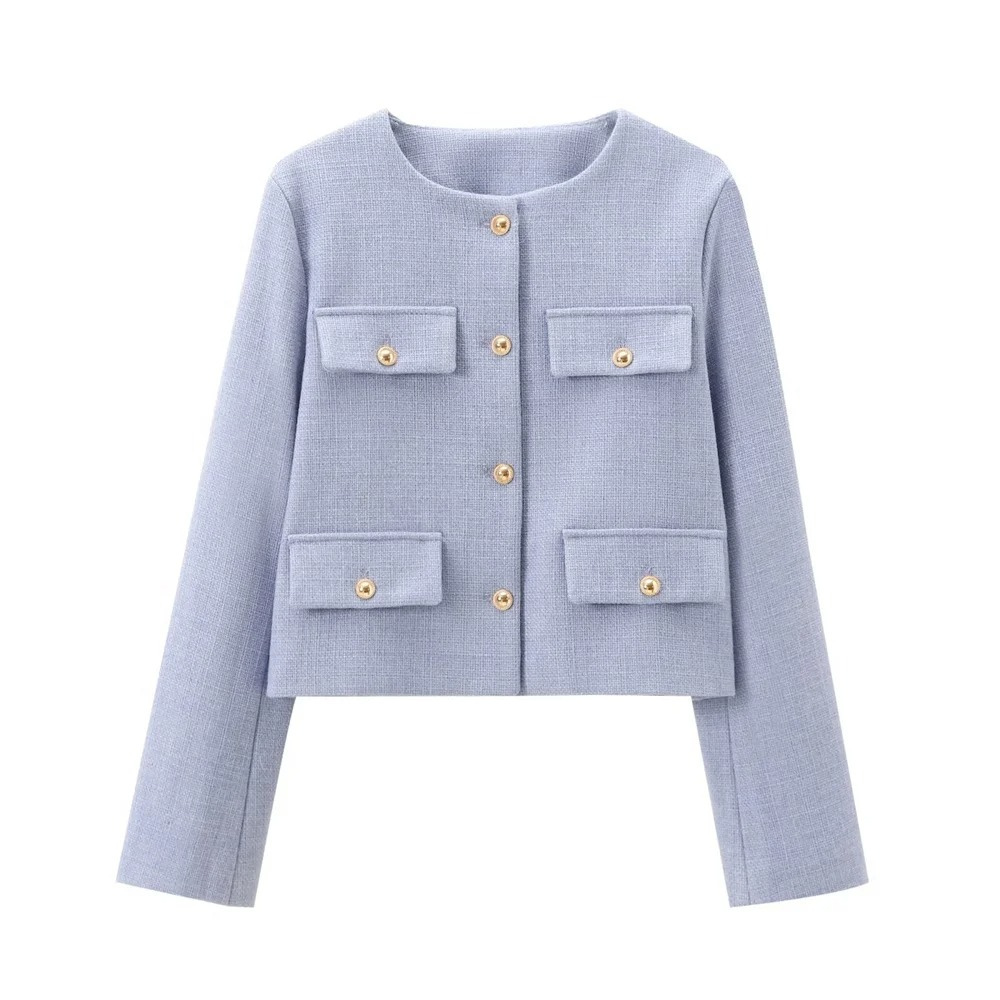 Women's flap pocket short jacket