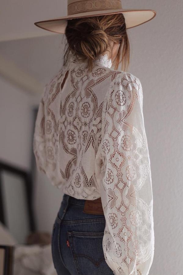 Women's elegant lace sweater