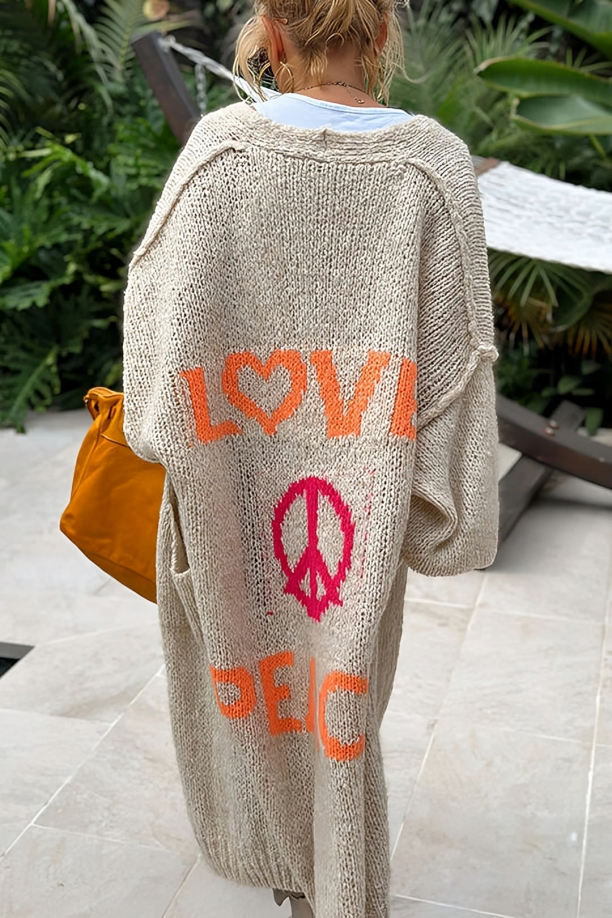 Women's long sleeved elegant knitted coat