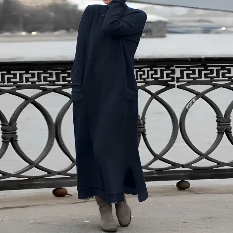 Loose Knit Lace Long Casual Dress