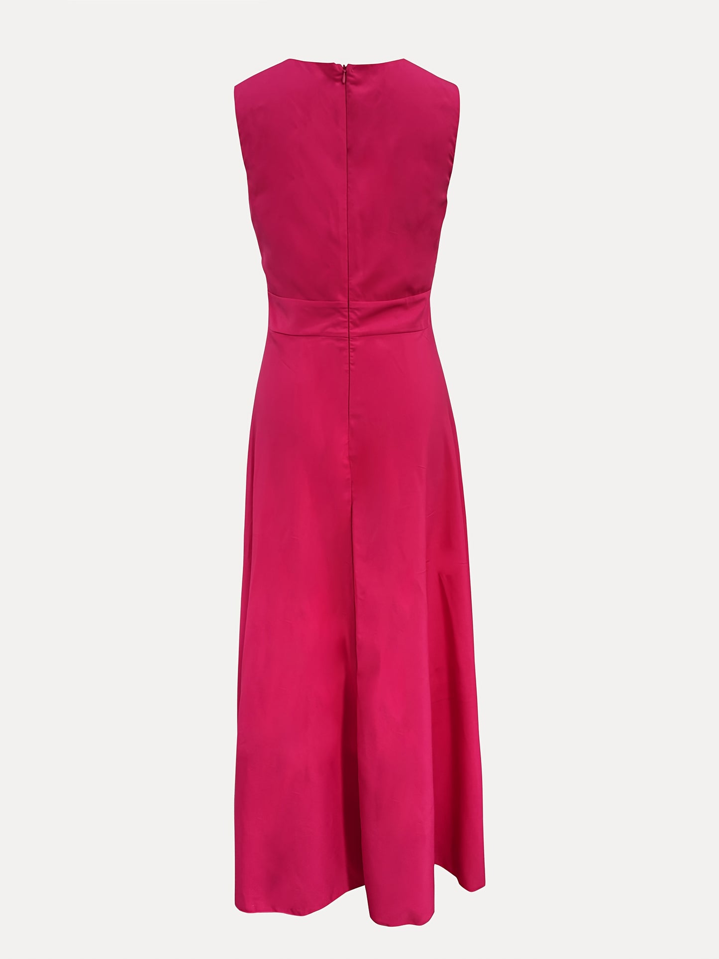 Sleeveless v-neck maxi dress with flattering waistband for women