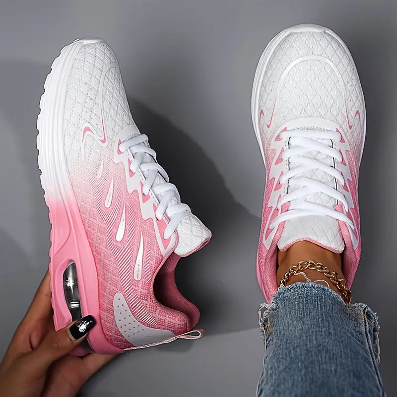Women's Athletic Sneakers - Breathable Mesh - Cushioned Sole - Lace-Up Comfortable Fit