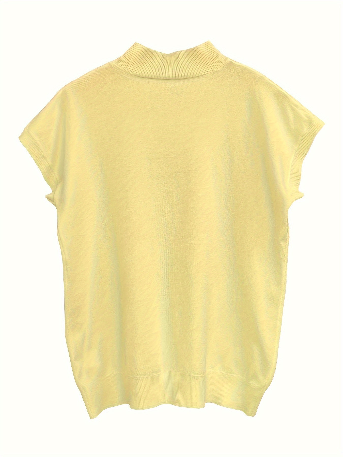 Sleeveless high-neck knit top with a fitted design for women