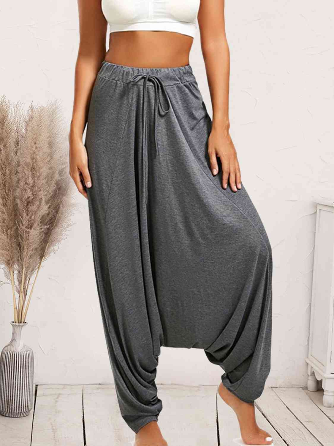 Liana - tied mid waist long harem pants