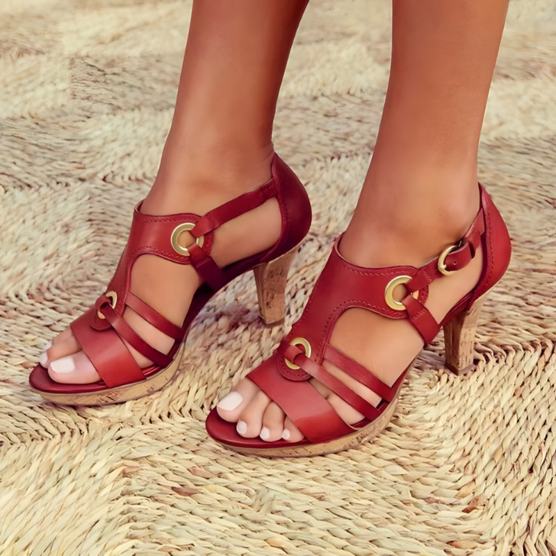 Women's High-Heeled Sandals - Open Toe - Slingback Strap - Elegant Strappy Design