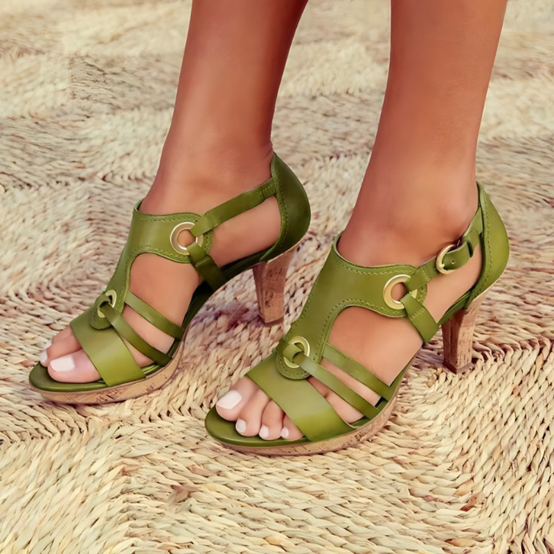 Women's High-Heeled Sandals - Open Toe - Slingback Strap - Elegant Strappy Design
