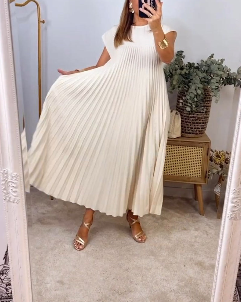 Sleeveless Pleated Dress for Women