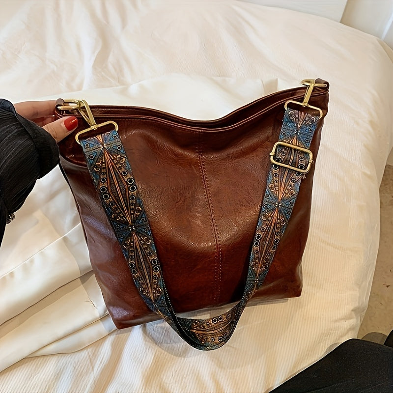 Large Capacity PU Bucket Bag