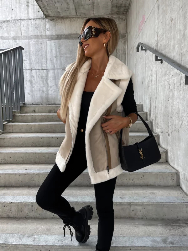 Sleeveless Wool Blend Winter Coat