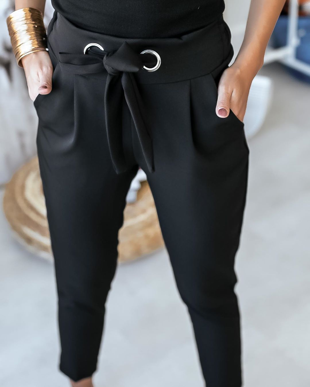 Women's high waist pleated trousers
