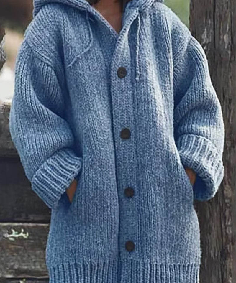 Women's hooded sweater cardigan