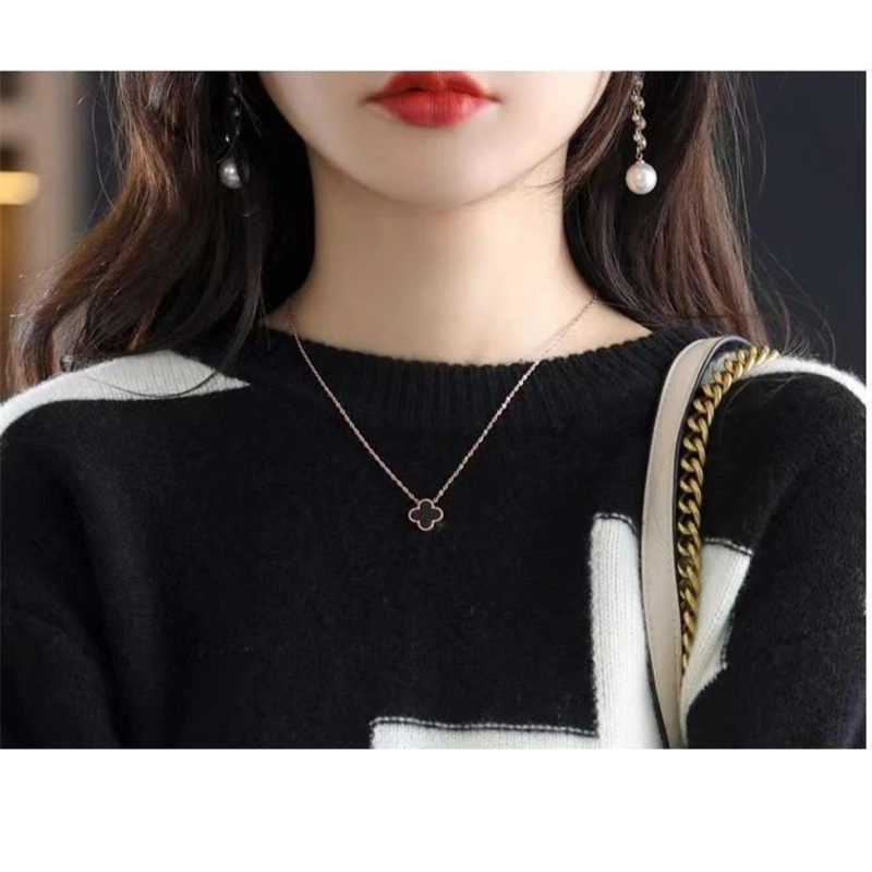 Women's oversized color block loose soft knit sweater