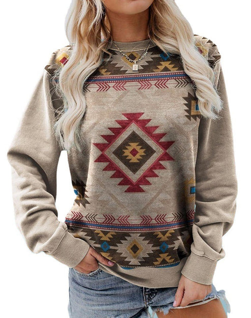 Women's fair isle pattern long sleeve sweater