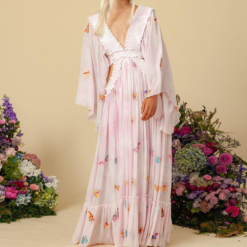 Elegant Floral Print Dress for Women - Lightweight & Stylish