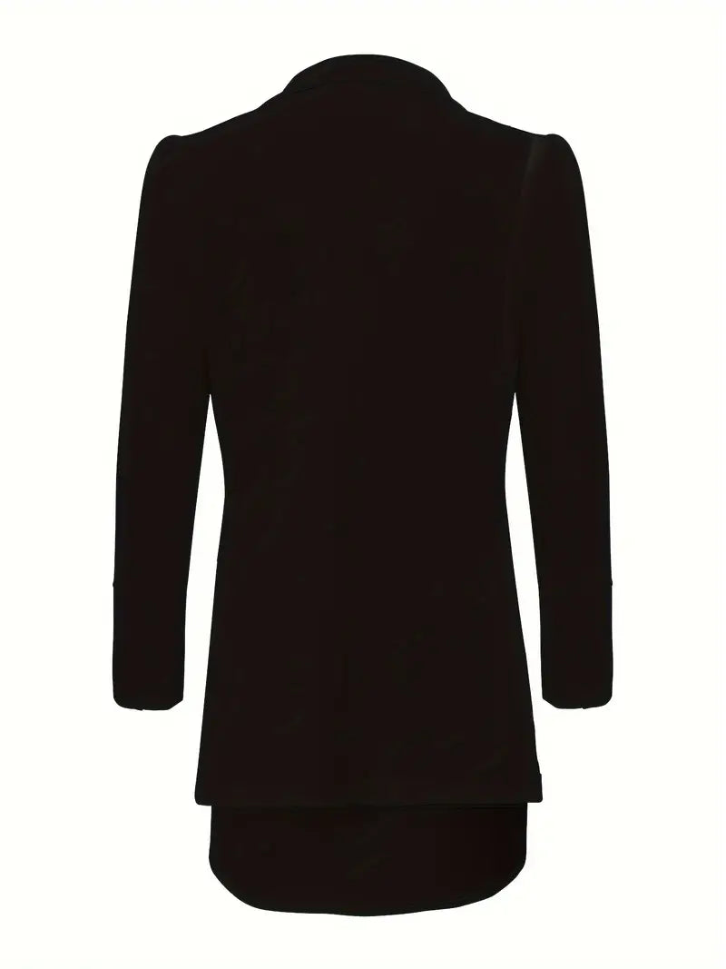 Women's puff sleeve blazer mini skirt set two-piece outfit